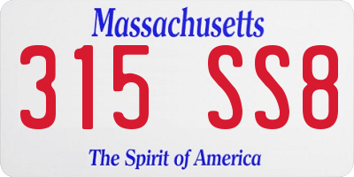 MA license plate 315SS8