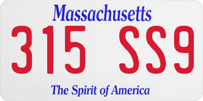 MA license plate 315SS9