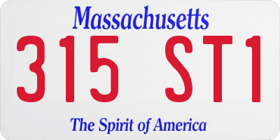 MA license plate 315ST1