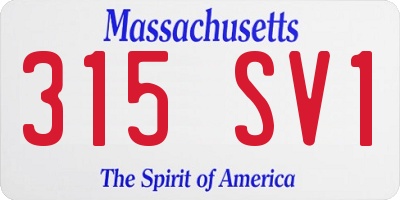 MA license plate 315SV1