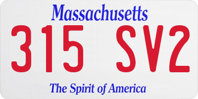 MA license plate 315SV2