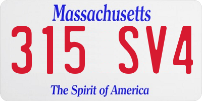 MA license plate 315SV4
