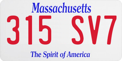 MA license plate 315SV7