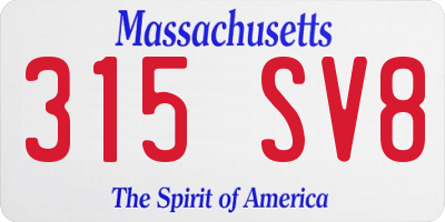 MA license plate 315SV8