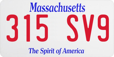 MA license plate 315SV9