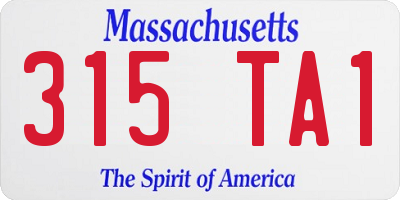 MA license plate 315TA1