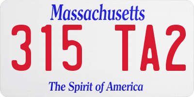 MA license plate 315TA2