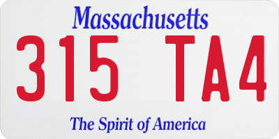 MA license plate 315TA4