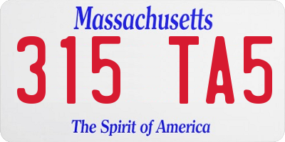 MA license plate 315TA5