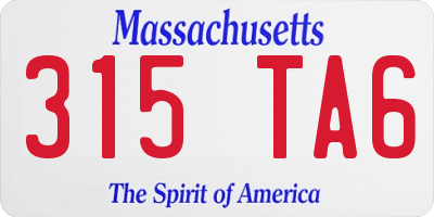 MA license plate 315TA6