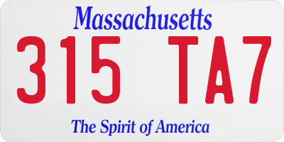 MA license plate 315TA7