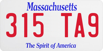 MA license plate 315TA9