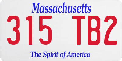 MA license plate 315TB2