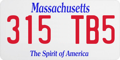 MA license plate 315TB5