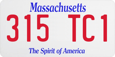 MA license plate 315TC1