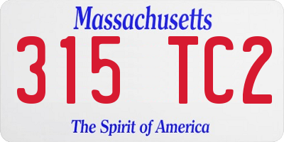 MA license plate 315TC2