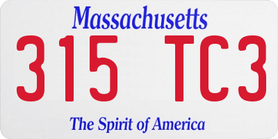 MA license plate 315TC3