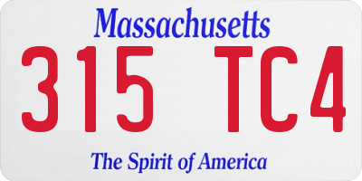 MA license plate 315TC4