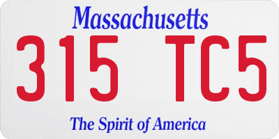 MA license plate 315TC5
