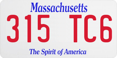 MA license plate 315TC6