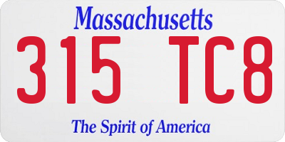 MA license plate 315TC8