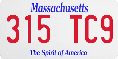 MA license plate 315TC9