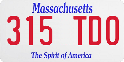 MA license plate 315TD0