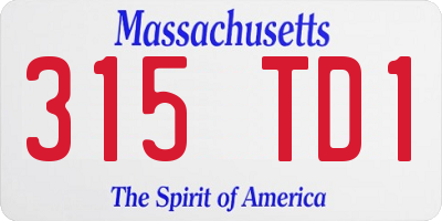 MA license plate 315TD1