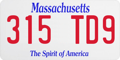 MA license plate 315TD9
