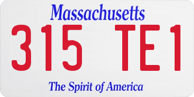 MA license plate 315TE1