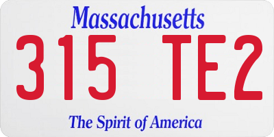 MA license plate 315TE2