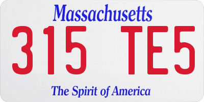 MA license plate 315TE5