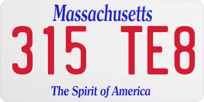MA license plate 315TE8
