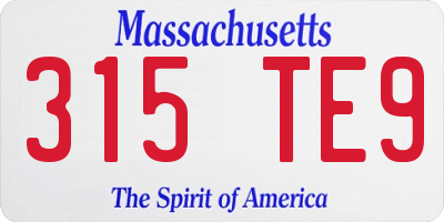 MA license plate 315TE9
