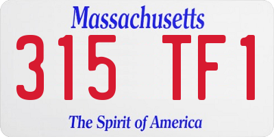 MA license plate 315TF1