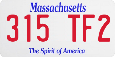 MA license plate 315TF2
