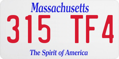 MA license plate 315TF4