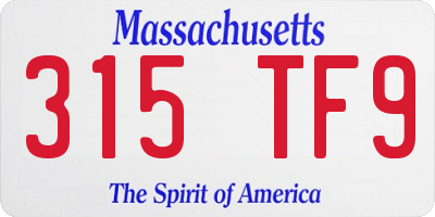 MA license plate 315TF9