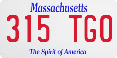 MA license plate 315TG0
