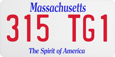 MA license plate 315TG1