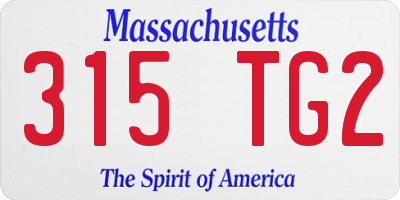 MA license plate 315TG2