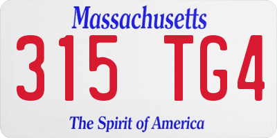 MA license plate 315TG4