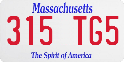 MA license plate 315TG5