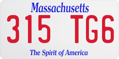 MA license plate 315TG6