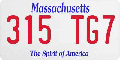 MA license plate 315TG7