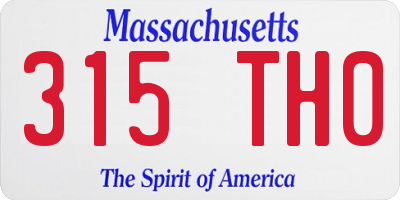 MA license plate 315TH0