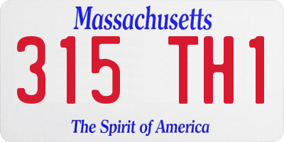 MA license plate 315TH1