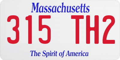 MA license plate 315TH2