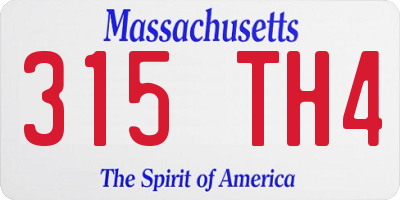MA license plate 315TH4