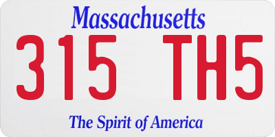 MA license plate 315TH5